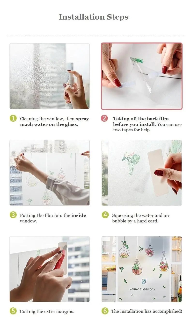 Rainbow Decorative Window Privacy Film, Non Sticky Static Cling Adhesive, Glass Sticker for Anti UV Heat Control Decal - IconiQa