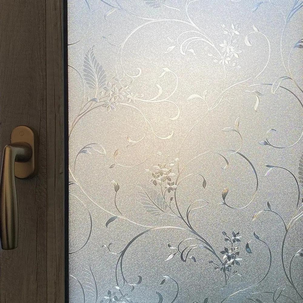Matte Privacy Window Film | Stained Glass Film | Frosted Window Decal | UV Protection | Static Cling Sticker for Home | Vinyl for Glass - IconiQa