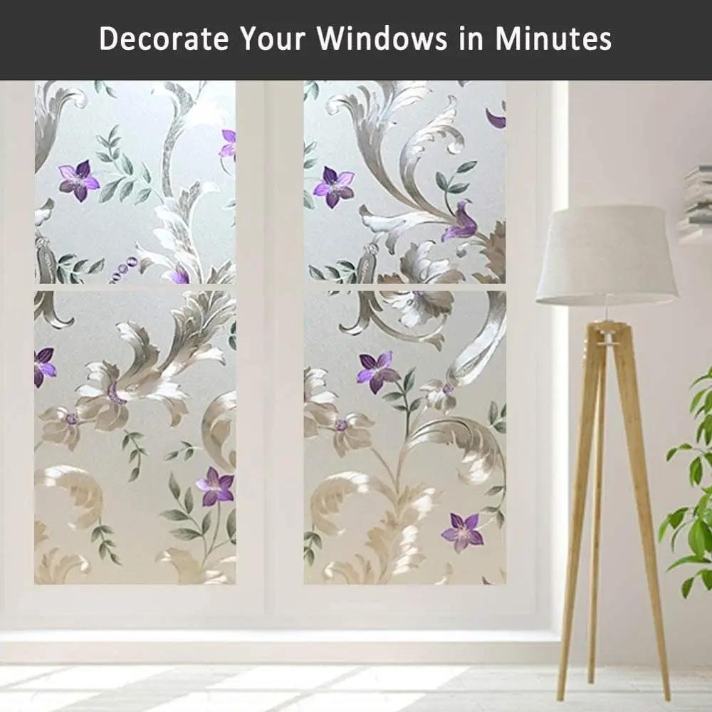 Decorative Window Film | Privacy Door Film | Static Cling Glass Self-adhesive Film For Stained Glass | Anti UV | Glass Stickers Decal - IconiQa