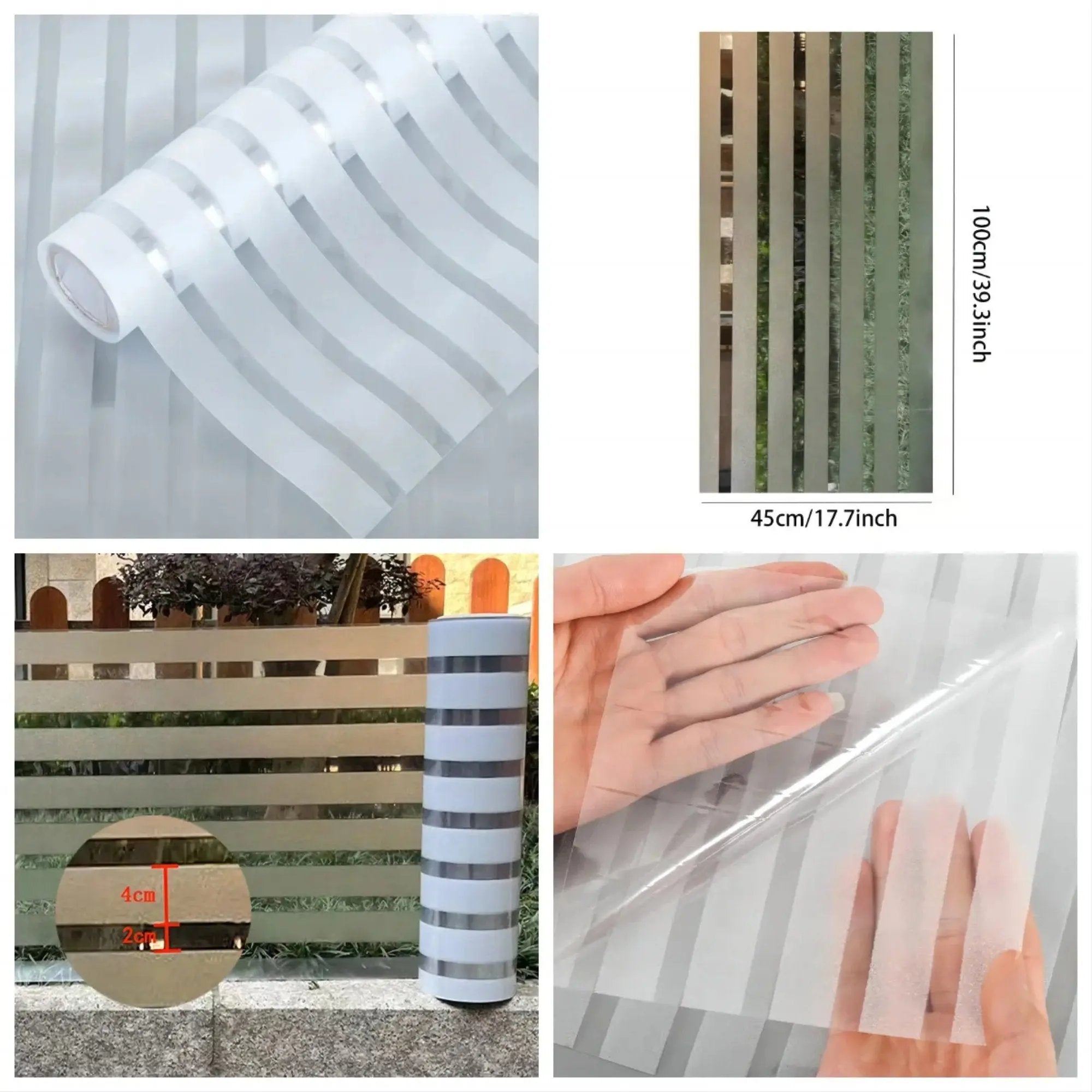 3D Glass Privacy Window Film, Decorative Frosted Window Vinyl for Office & Home, Self Adhesive Non Sticky Glass Stickers - IconiQa
