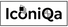 Logo of IconiQa with a stylized letter 'I' on a white background