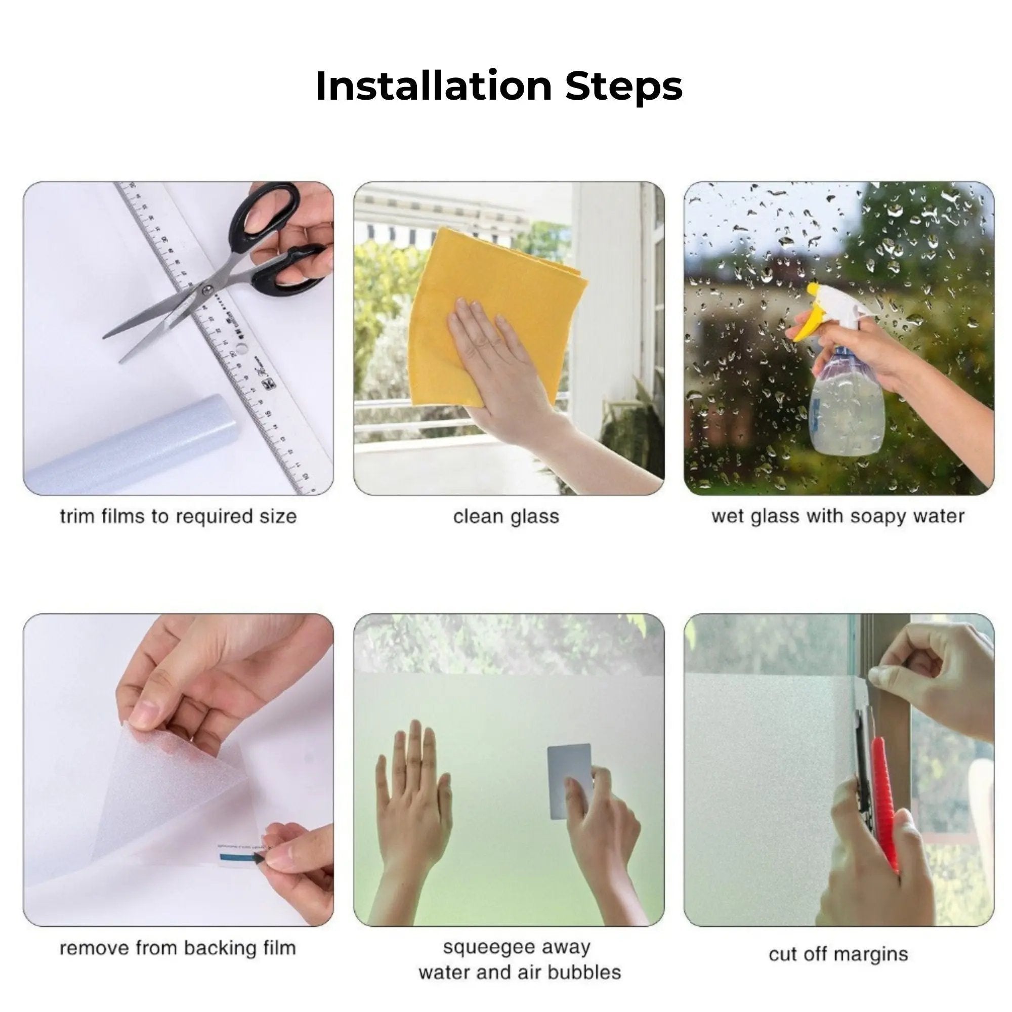 Green Leafy Flower Pattern Privacy Window Film, Non Sticky Static Cling Adhesive, Reusable Glass Sticker for Anti UV Heat Control Decal - IconiQa