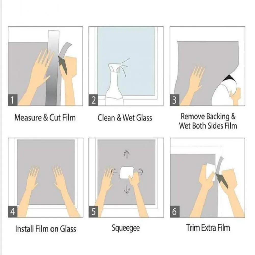 Privacy Window Film | Decorative Marble Style Stained Glass Window Sticker | No Glue Static Cling | Frosted Window Vinyl Tint - IconiQa