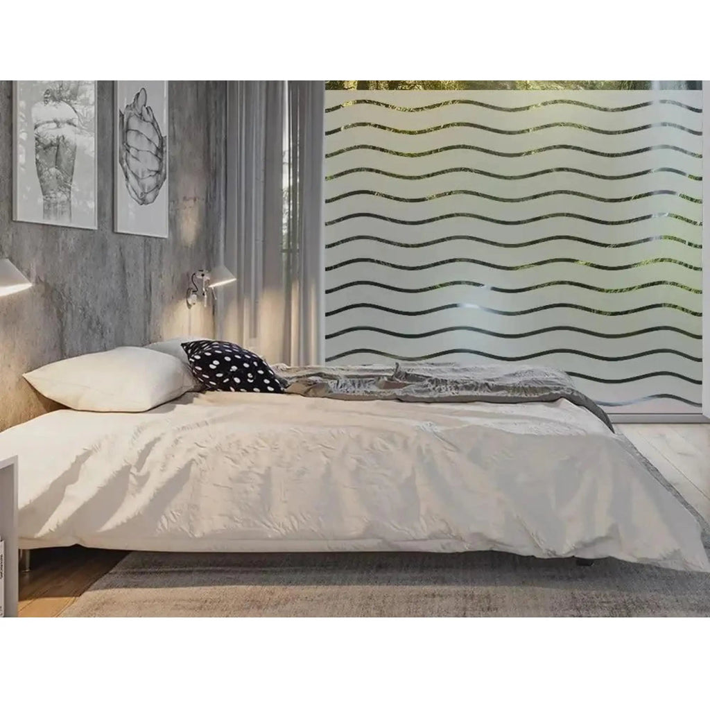 3D Glass Privacy Window Film, Decorative Frosted Window Vinyl for Office & Home, Self Adhesive Non Sticky Glass Stickers - IconiQa