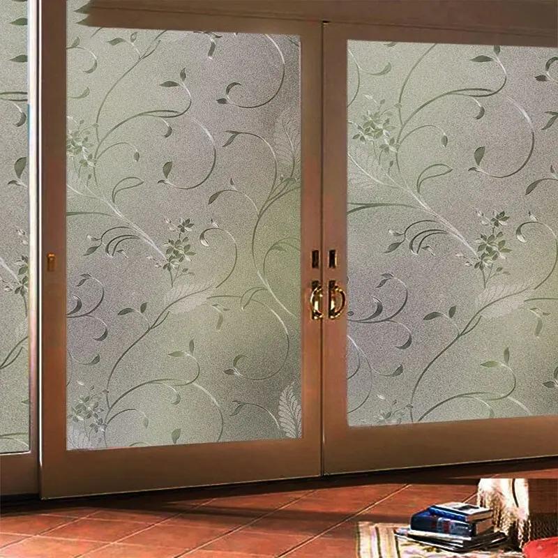 Matte Privacy Window Film | Stained Glass Film | Frosted Window Decal | UV Protection | Static Cling Sticker for Home | Vinyl for Glass - IconiQa