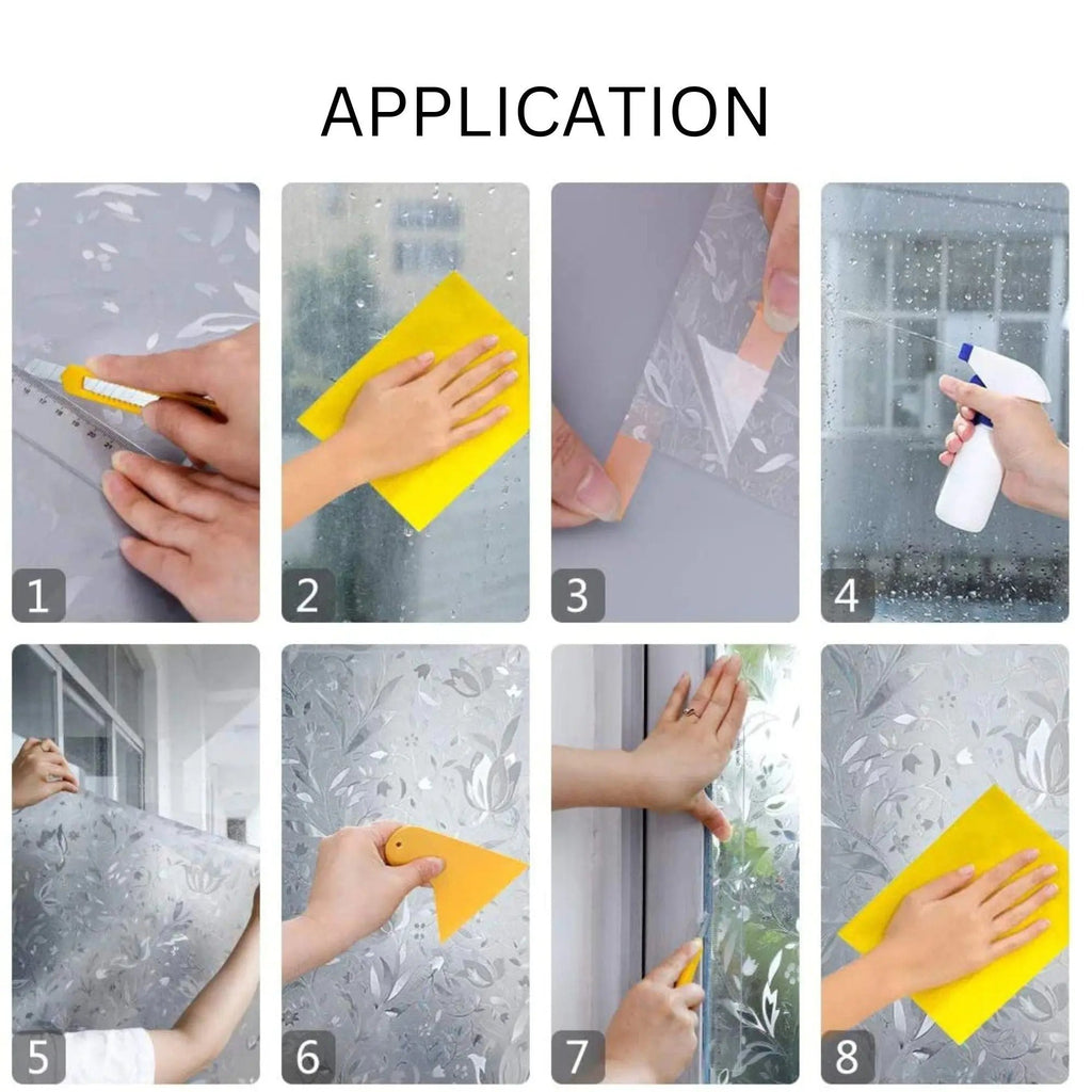 Bamboo Leaves Privacy Window Film, Static Cling, Self Adhesive Window Vinyl, Stained Glass Privacy Sticker, Decorative Frosted Decal - IconiQa