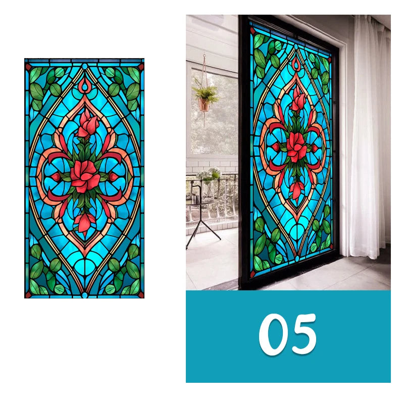 Vintage Church Stained Glass Film | Church Window Design for Privacy & Decor