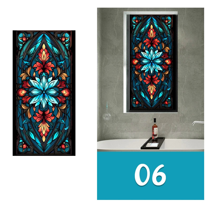 Vintage Church Stained Glass Film | Church Window Design for Privacy & Decor