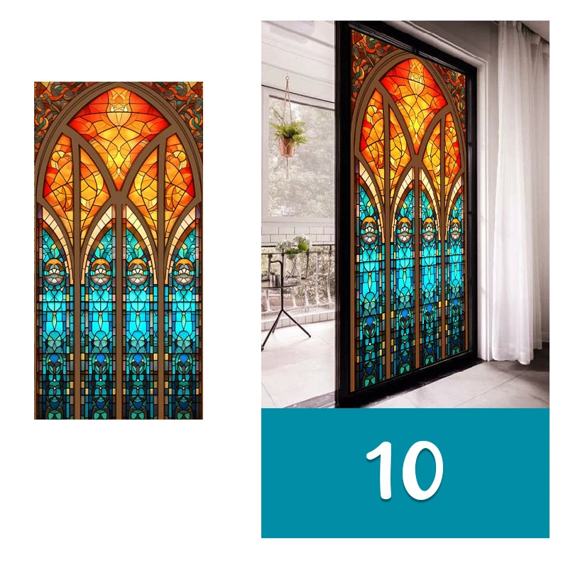 Vintage Church Stained Glass Film | Church Window Design for Privacy & Decor