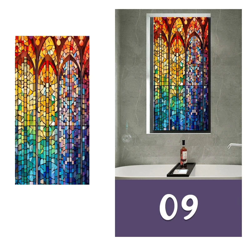 Vintage Church Stained Glass Film | Church Window Design for Privacy & Decor