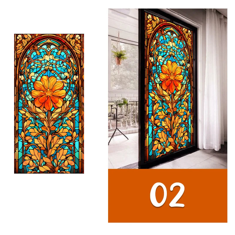 Vintage Church Stained Glass Film | Church Window Design for Privacy & Decor