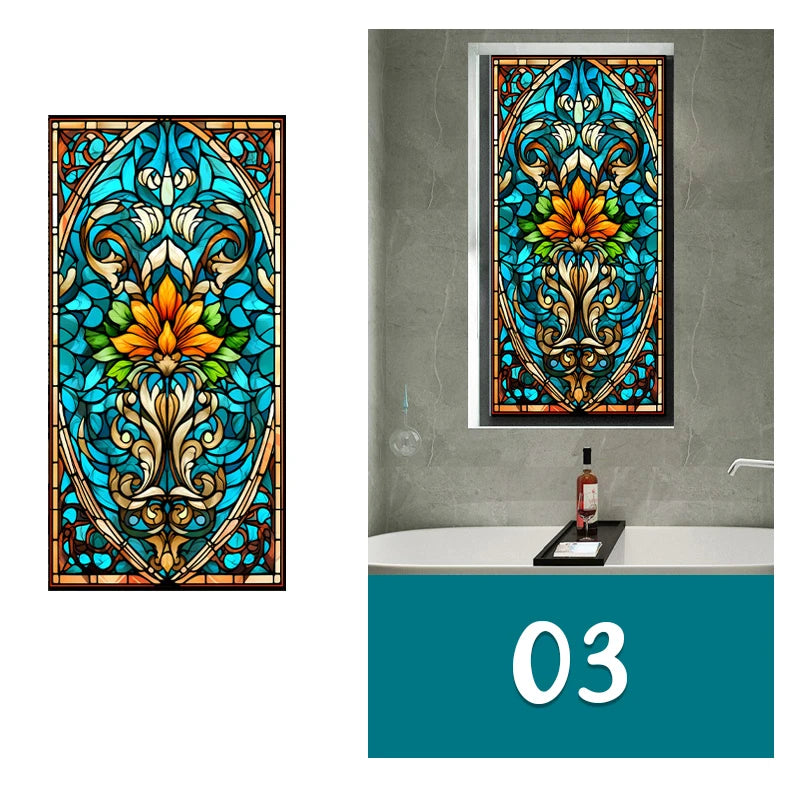 Vintage Church Stained Glass Film | Church Window Design for Privacy & Decor