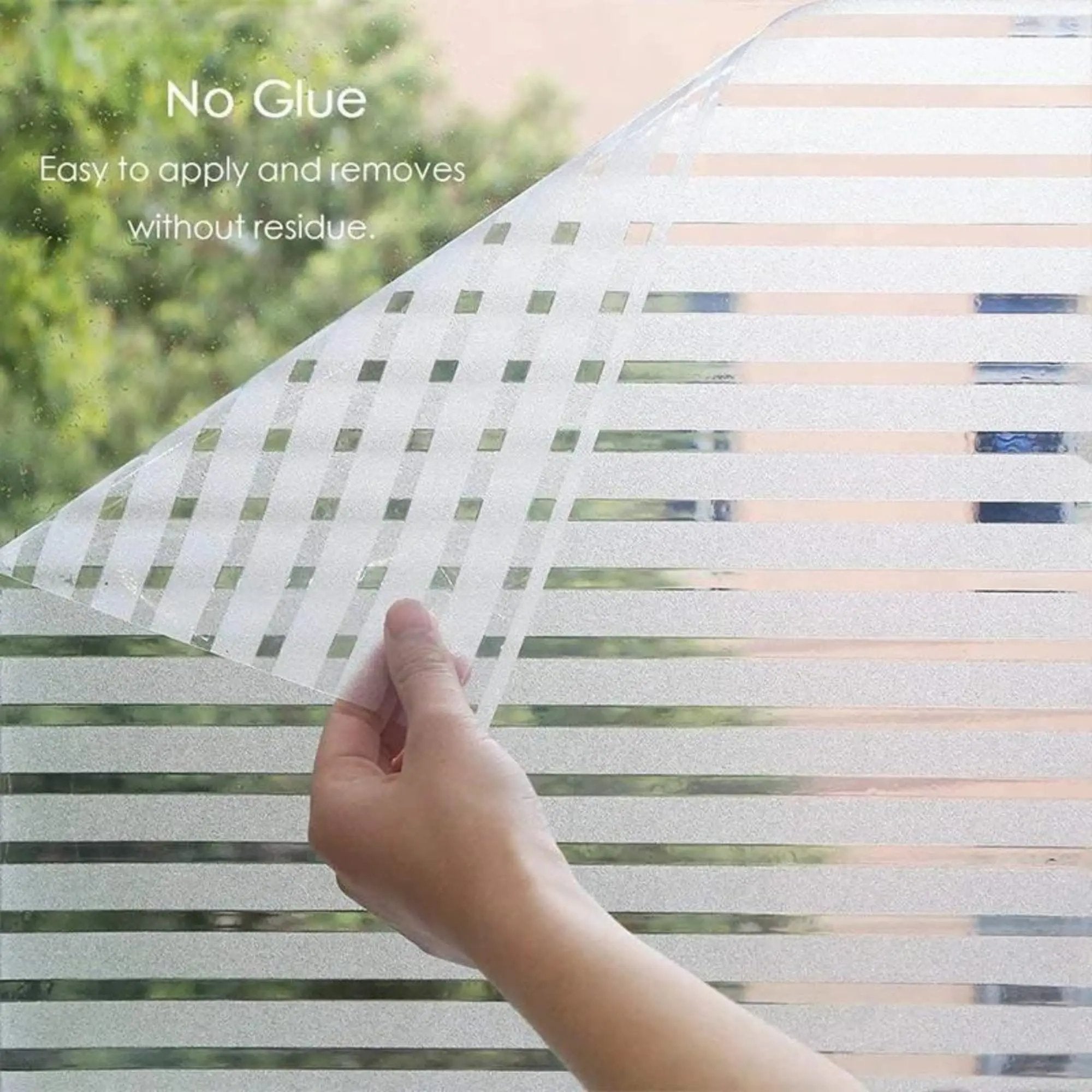 3D Glass Privacy Window Film, Decorative Frosted Window Vinyl for Office & Home, Self Adhesive Non Sticky Glass Stickers - IconiQa