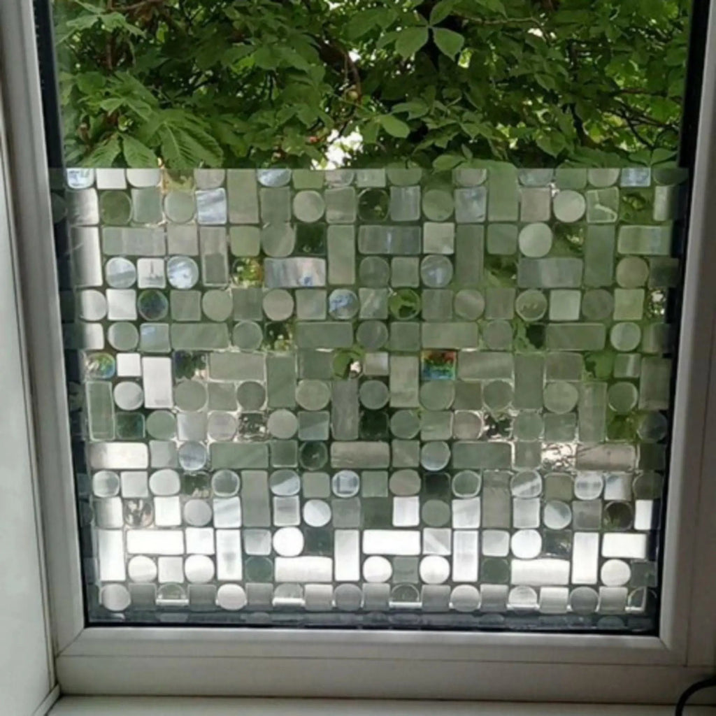 3D Rainbow Privacy Window Film | Static Cling | Stained Glass Window Sticker | Adhesive Window Vinyl | No Glue Window Decal | Anti UV Film - IconiQa